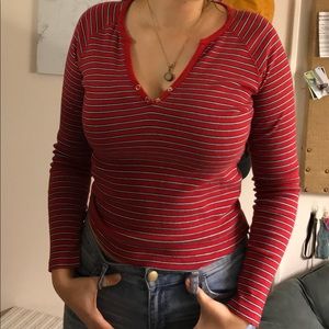 TOMMY JEANS LONG SLEEVE FITTED STRIPED MID-LENGTH